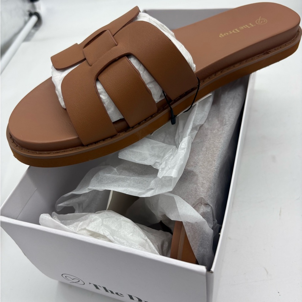 The Drop Women's Tan Slide Sandals